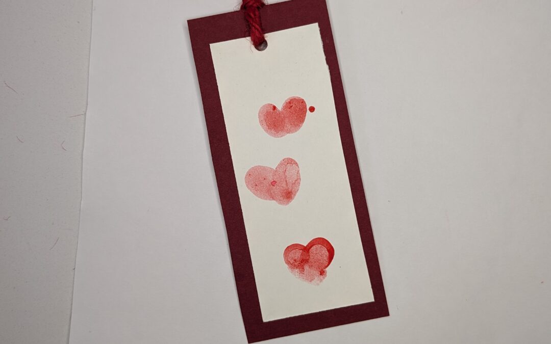 thumbprint heart bookmark